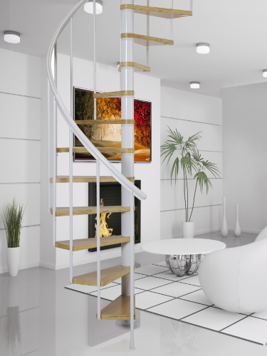 Deluxe White Spiral Staircase